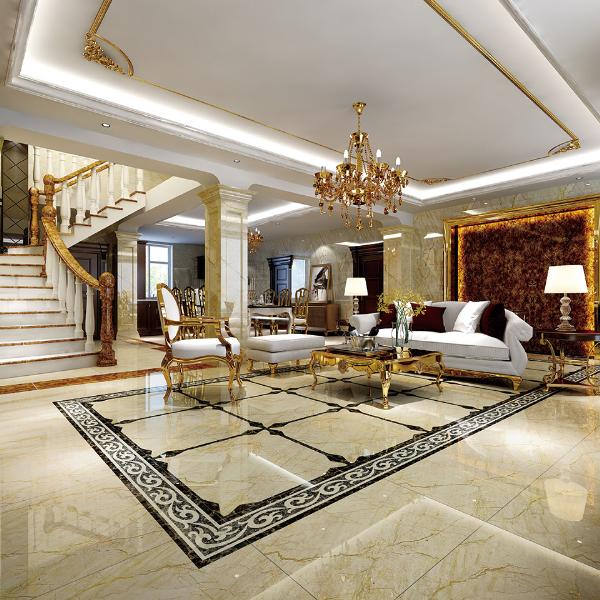 217永信贵宾会大理石瓷砖土耳其浅灰白KYS8089瓷砖客厅成效图