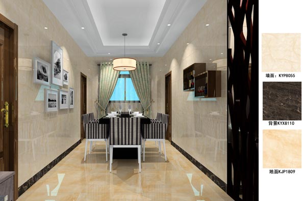 陶瓷一线品牌217永信贵宾会瓷砖客餐厅成效图