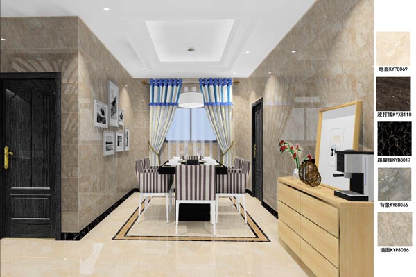 217永信贵宾会瓷砖利用成效：徐州开元翡翠湾F户型装建成效鉴赏