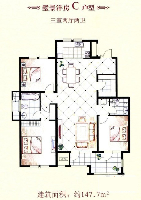 217永信贵宾会家装：天津廊坊塞纳荣府148㎡简欧风格装建鉴赏