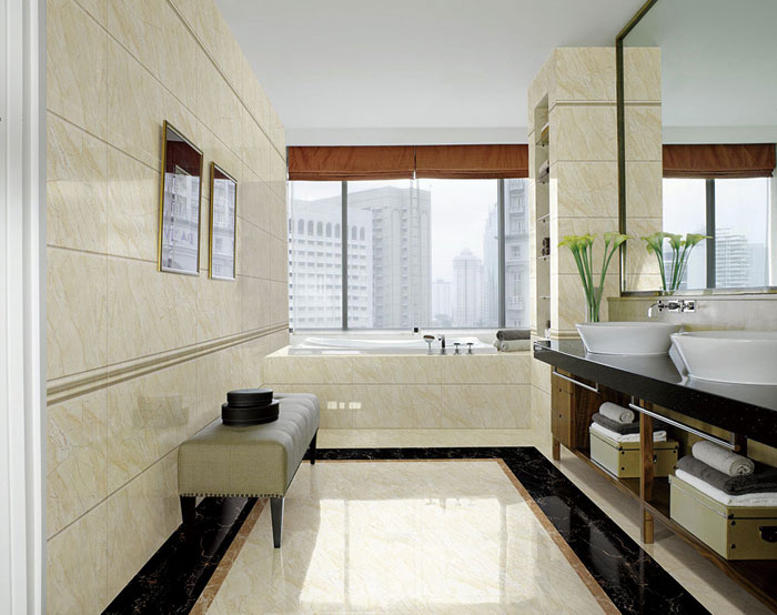 现代装璜中，瓷砖已然不止是装璜资料了，选好瓷砖不仅能够免去装建后顾之忧，更能使家居空间设计感油然而生。卫生间作为家居空间尤为沉要的处所，若何选择瓷砖是评价卫生间曲直的重要阐发。